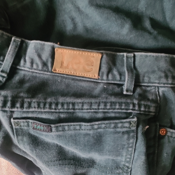 Vintage Lee Denim High Rise Mom Jeans Green Made in USA Size 13 Med - Picture 3 of 4